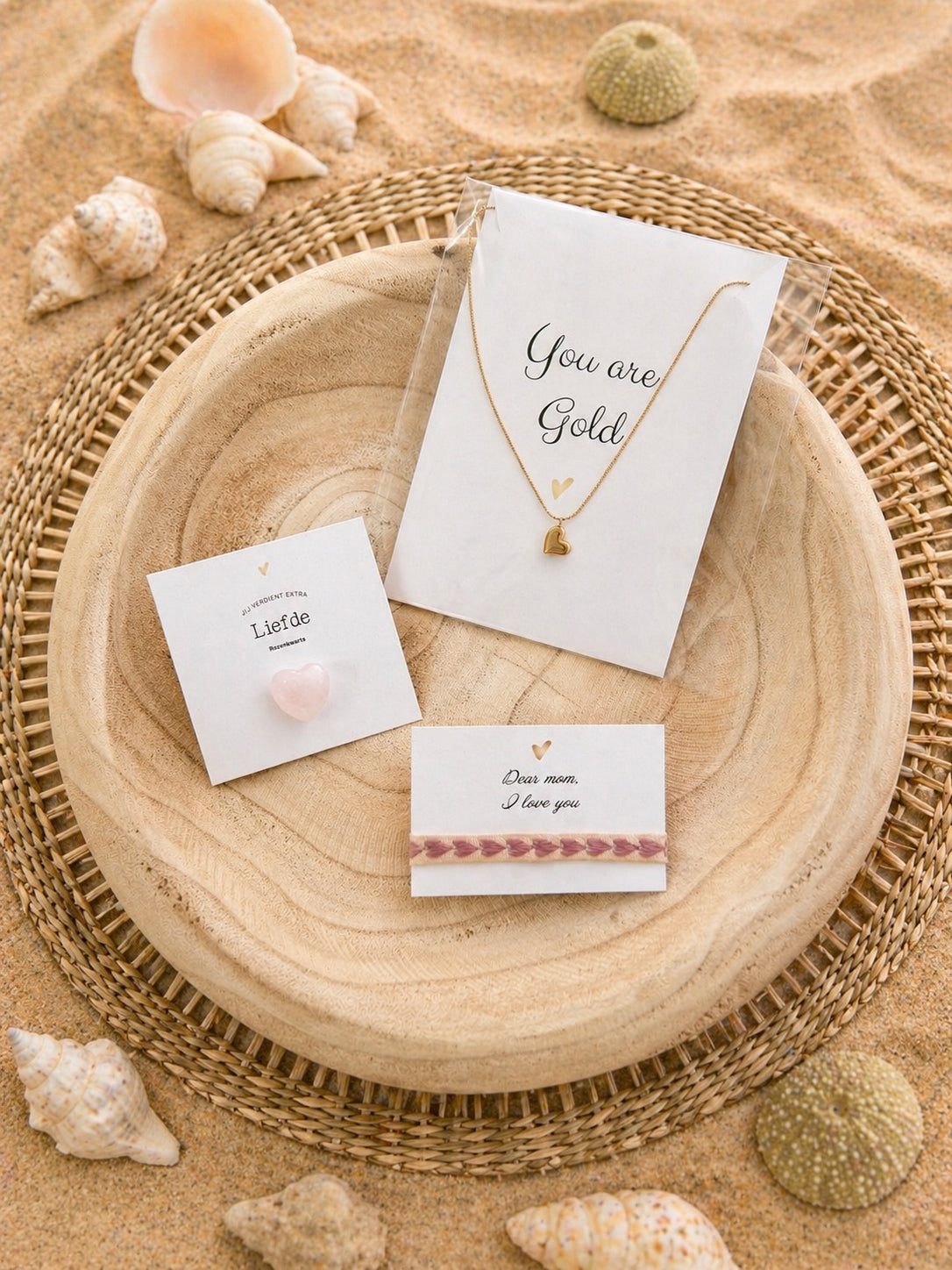 Moeder Cadeau Set “You Are Gold” – Edelsteen & Sieraad Giftbox