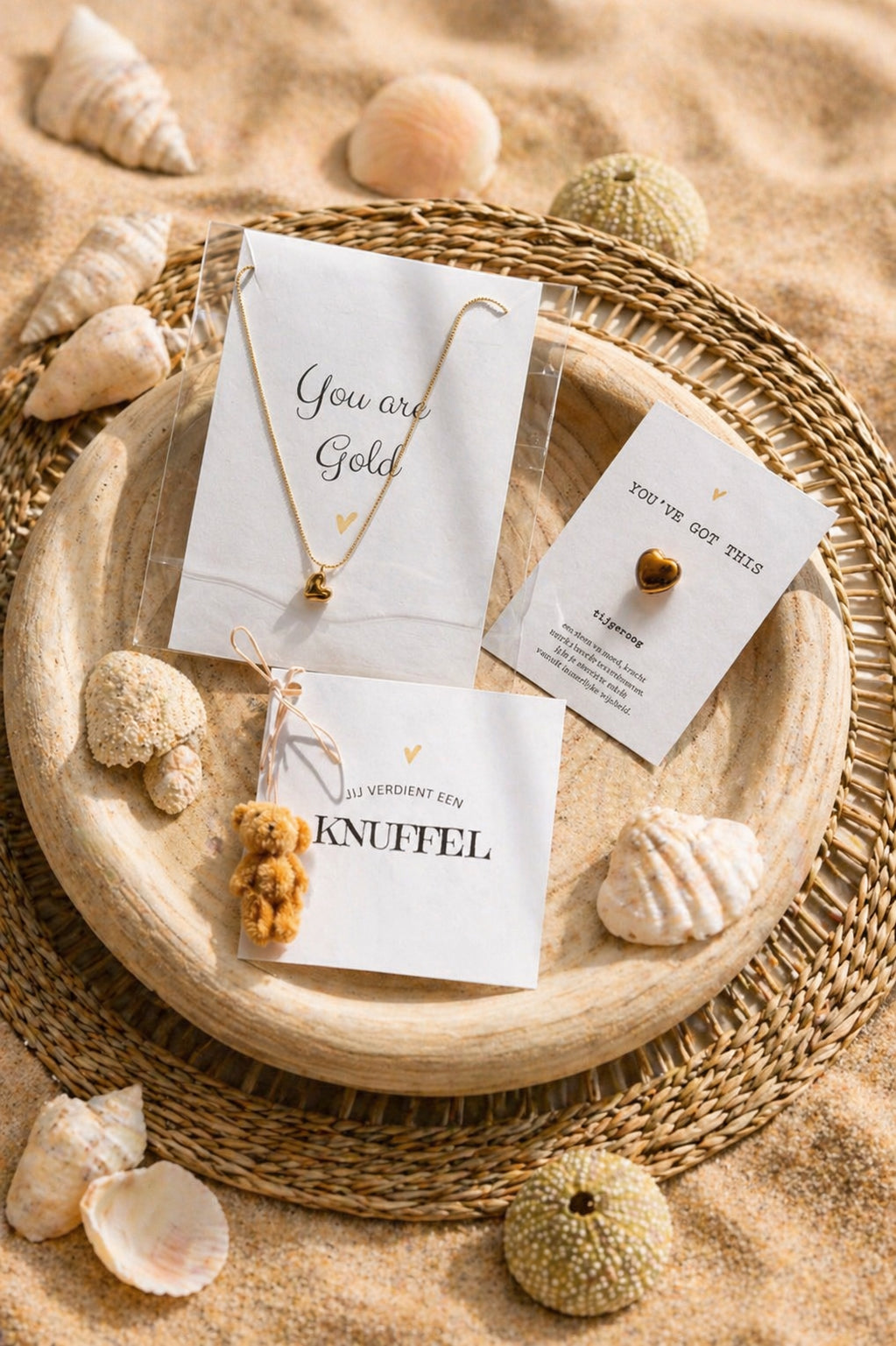 You Are Gold Gift Set met Tijgeroog & Knuffel
