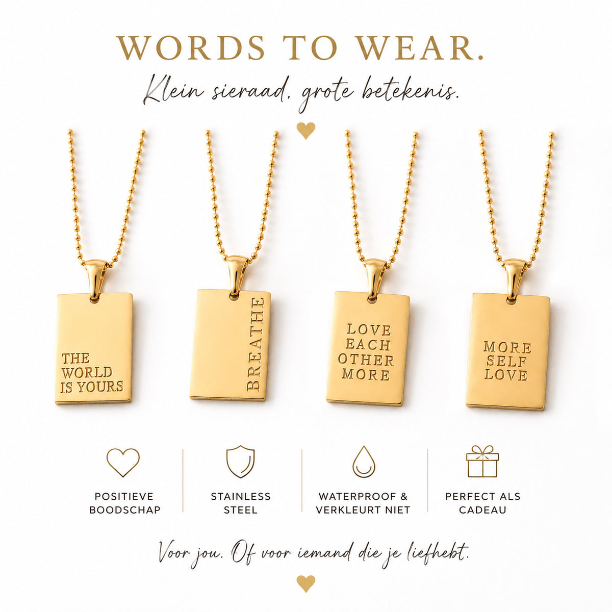 Words to wear STAINLESS steel kettingen