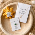 La Luz Kids Good Vibes Gift Set – Crocheted Sun, Aventurine Heart & Smiley Necklace