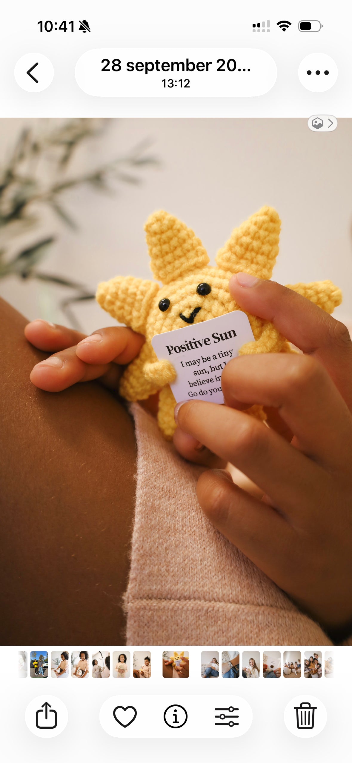 Knuffel Zonnetje – Gehaakt Cadeau met Positieve Boodschap